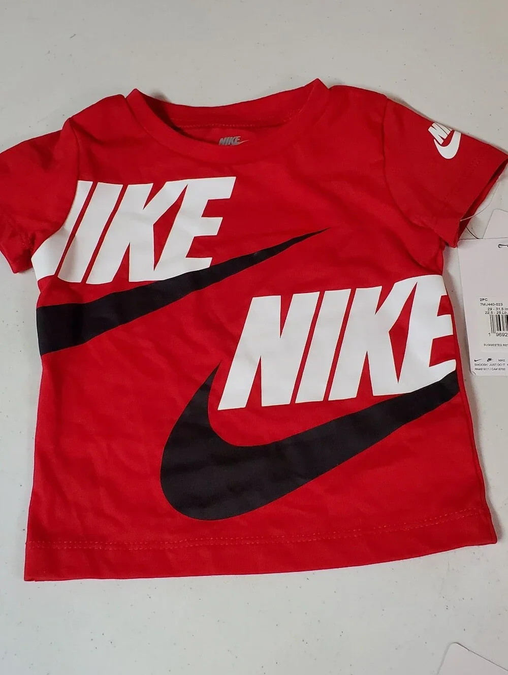 NWT Nike 12mos Baby Boy Red/Black Split Futura T-Shirt & Shorts Set